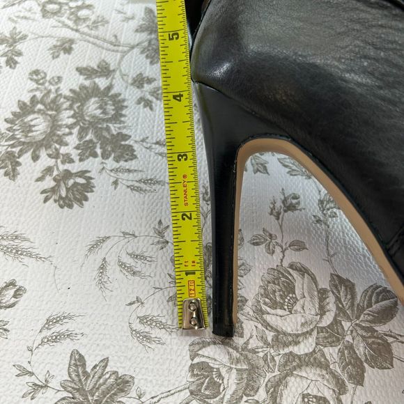 Coach Womens Ultima Boot size 8.5 Leather black stiletto sleek career buckle zip - Picture 11 of 14